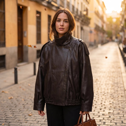 Valentina | Chaqueta Cuero Asimétrica