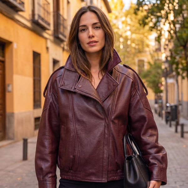 Valentina | Chaqueta Cuero Asimétrica