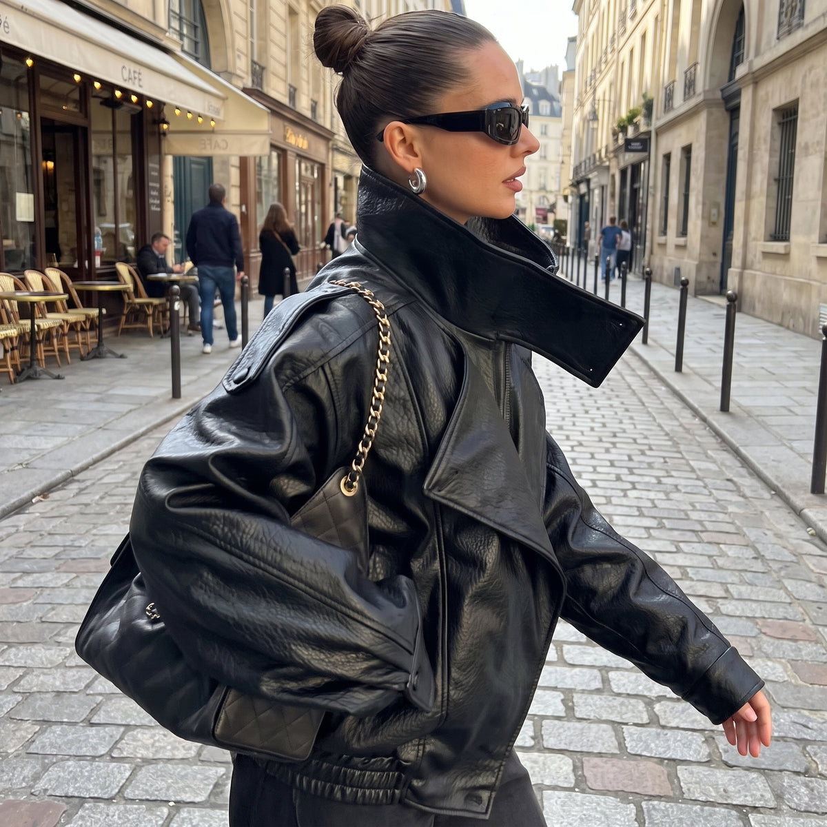 Valentina | Chaqueta Cuero Asimétrica